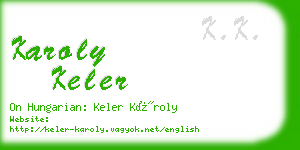 karoly keler business card
